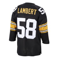 Men's Pittsburgh Steelers 1975 Jack Lambert Number 58 Mitchell & Ness Black Authentic Throwback Retired Player Jersey