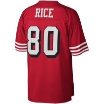 Men's San Francisco 49ers Jerry Rice Number 80 Mitchell & Ness Scarlet Legacy Replica Jersey