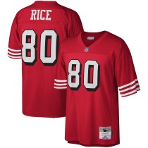 Men's San Francisco 49ers Jerry Rice Number 80 Mitchell & Ness Scarlet Legacy Replica Jersey