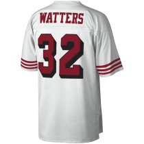 Men's San Francisco 49ers Ricky Watters Number 32 Mitchell & Ness White Legacy Replica Jersey