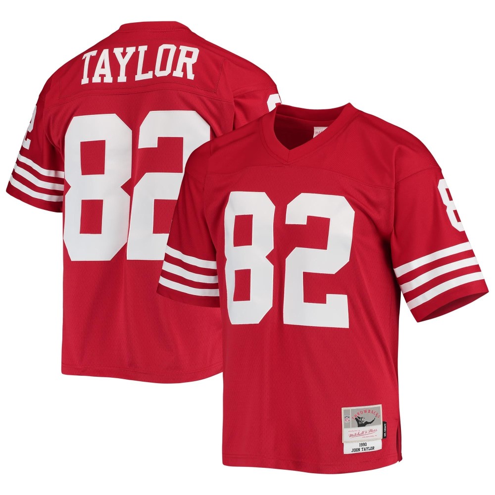 Men's San Francisco 49ers John Taylor Number 82 Mitchell & Ness Scarlet Legacy Replica Jersey