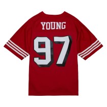 Men's San Francisco 49ers Bryant Young Number 97 Mitchell & Ness Scarlet Legacy Replica Jersey