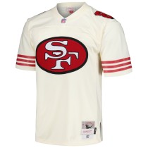 Men's San Francisco 49ers Jerry Rice Number 80 Mitchell & Ness Cream Chainstitch Legacy Jersey