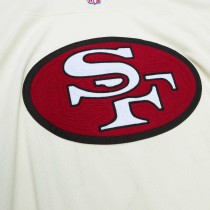 Men's San Francisco 49ers Jerry Rice Number 80 Mitchell & Ness Cream Chainstitch Legacy Jersey