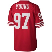 Men's San Francisco 49ers Bryant Young Number 97 Mitchell & Ness White Legacy Replica Jersey