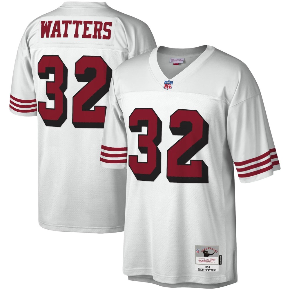 Men's San Francisco 49ers Ricky Watters Number 32 Mitchell & Ness Scarlet Legacy Replica Jersey