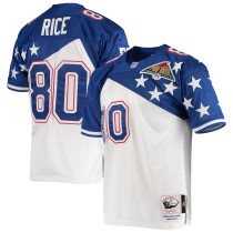 Men's NFC Jerry Rice Number 80 Mitchell & Ness White/Blue 1994 Pro Bowl Authentic Jersey