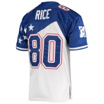 Men's NFC Jerry Rice Number 80 Mitchell & Ness White/Blue 1994 Pro Bowl Authentic Jersey