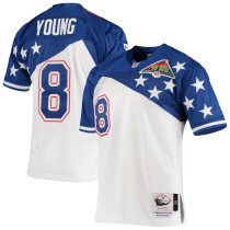 Men's NFC Steve Young Number 8 Mitchell & Ness White/Blue 1994 Pro Bowl Authentic Jersey