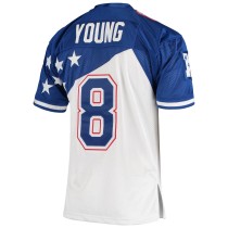 Men's NFC Steve Young Number 8 Mitchell & Ness White/Blue 1994 Pro Bowl Authentic Jersey