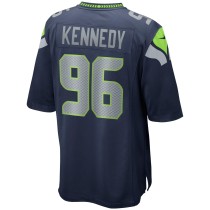 Men's Seattle Seahawks Cortez Kennedy Number 96 Nike College Navy Game Retired Player Jersey