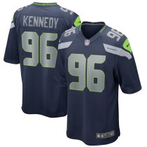 Men's Seattle Seahawks Cortez Kennedy Number 96 Nike College Navy Game Retired Player Jersey