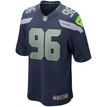 Men's Seattle Seahawks Cortez Kennedy Number 96 Nike College Navy Game Retired Player Jersey