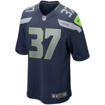 Men's Seattle Seahawks Shaun Alexander Number 37 Nike College Navy Game Retired Player Jersey