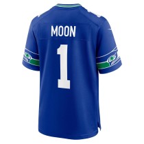 Men's Seattle Seahawks Warren Moon Number 1 Nike College Navy Game Retired Player Jersey