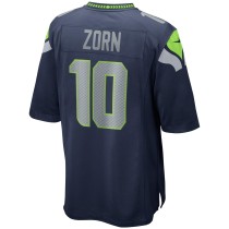 Men's Seattle Seahawks Jim Zorn Number 10 Nike College Navy Game Retired Player Jersey