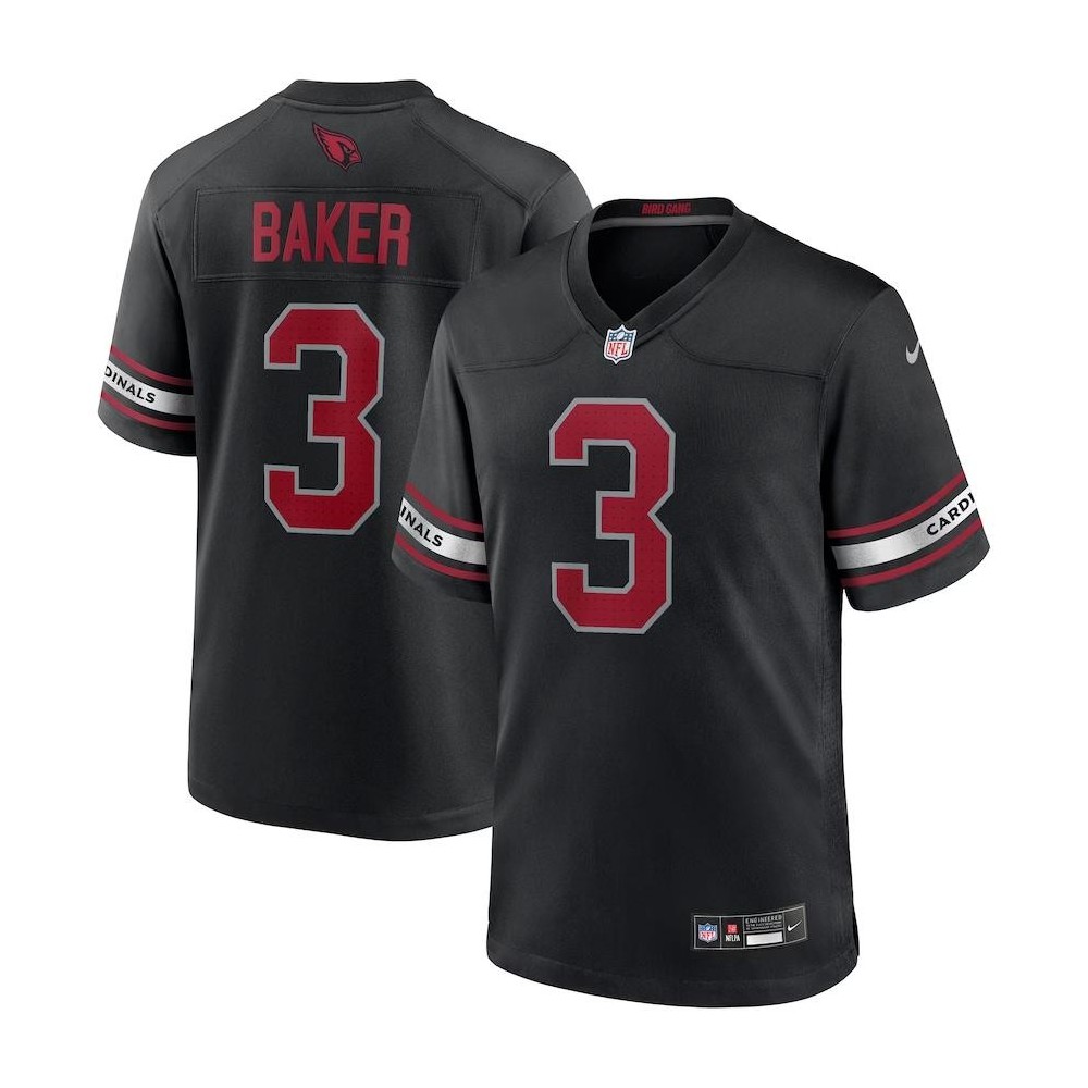 Men's Arizona Cardinals Budda Baker Number 3 Nike Black Game Jersey