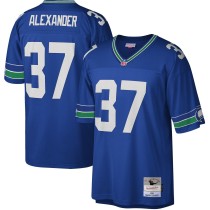 Men's Seattle Seahawks Shaun Alexander Number 37 Mitchell & Ness Royal Legacy Replica Jersey