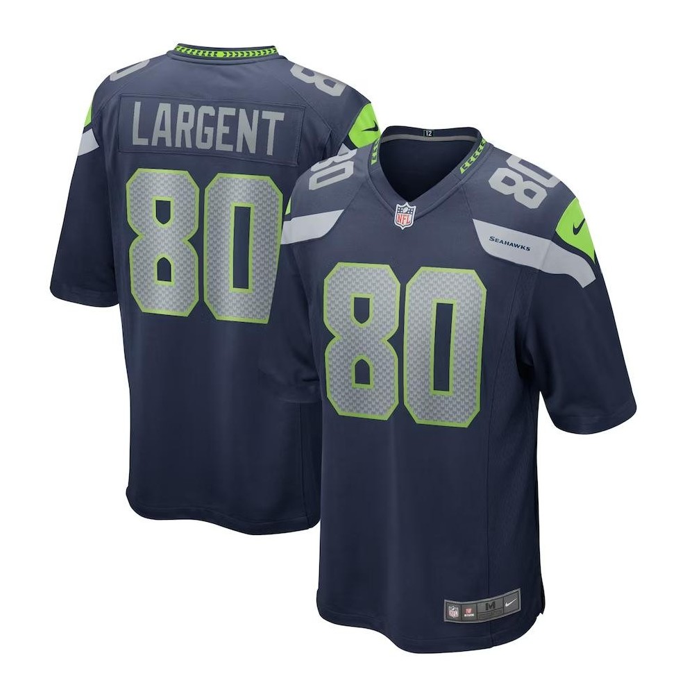 Men's Seattle Seahawks Steve Largent Number 80 Nike College Navy Game Retired Player Jersey