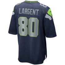 Men's Seattle Seahawks Steve Largent Number 80 Nike College Navy Game Retired Player Jersey