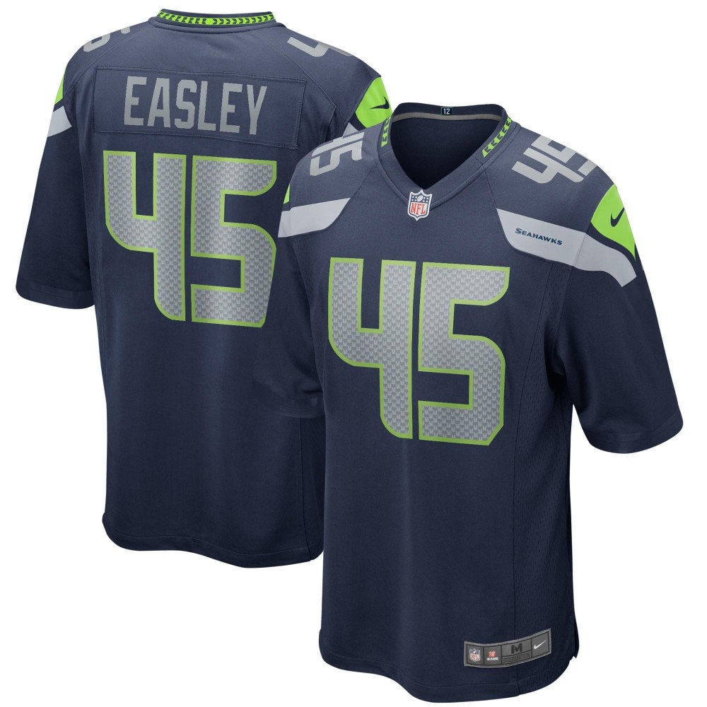 Men's Seattle Seahawks Kenny Easley Number 45 Nike College Navy Game Retired Player Jersey