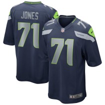 Men's Seattle Seahawks Walter Jones Number 71 Nike College Navy Game Retired Player Jersey