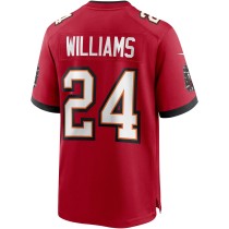 Men's Tampa Bay Buccaneers Cadillac Williams Number 24 Nike Red Game Retired Player Jersey