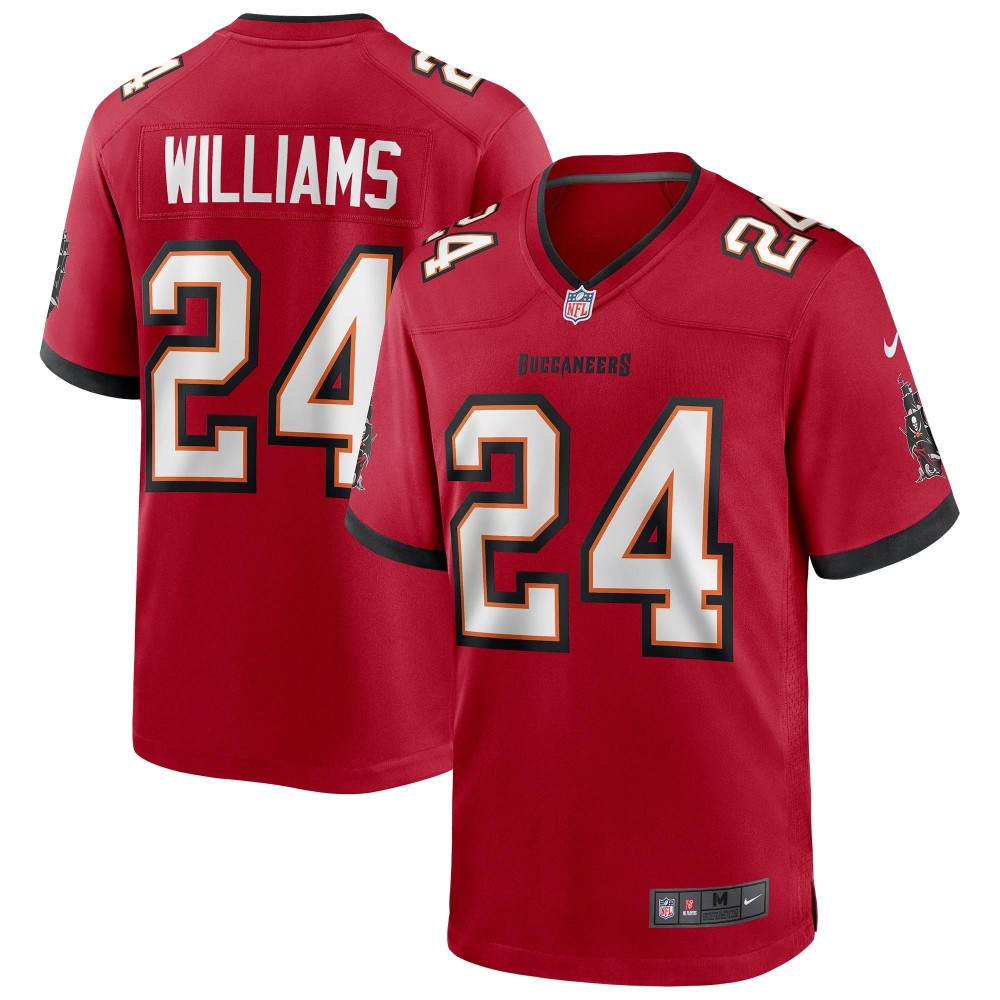 Men's Tampa Bay Buccaneers Cadillac Williams Number 24 Nike Red Game Retired Player Jersey