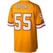 Men's Tampa Bay Buccaneers Derrick Brooks Number 55 Mitchell & Ness Orange Legacy Replica Jersey