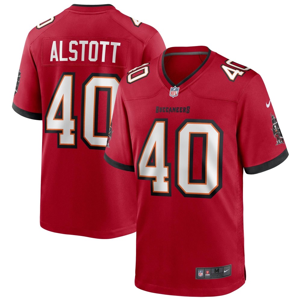 Men's Tampa Bay Buccaneers Mike Alstott Number 40 Nike Red Retired Player Game Jersey