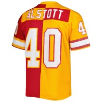 Men's Tampa Bay Buccaneers Mike Alstott Number 40 Mitchell & Ness Orange/Red 1996 Split Legacy Replica Jersey