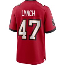 Men's Tampa Bay Buccaneers John Lynch Number 47 Nike Red Game Retired Player Jersey