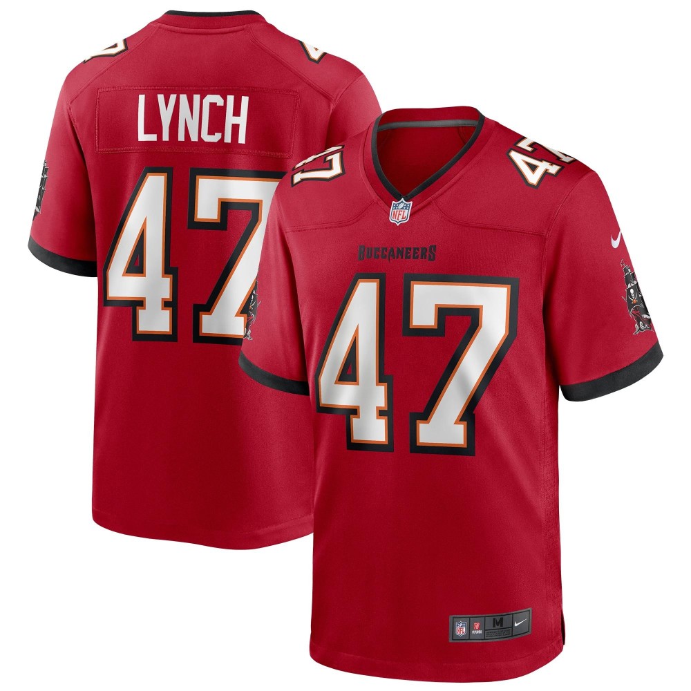 Men's Tampa Bay Buccaneers John Lynch Number 47 Nike Red Game Retired Player Jersey