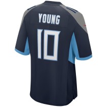 Men's Tennessee Titans Vince Young Number 10 Nike Navy Game Retired Player Jersey