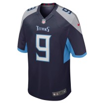 Men's Tennessee Titans Steve McNair Number 9 Nike Navy Game Retired Player Jersey