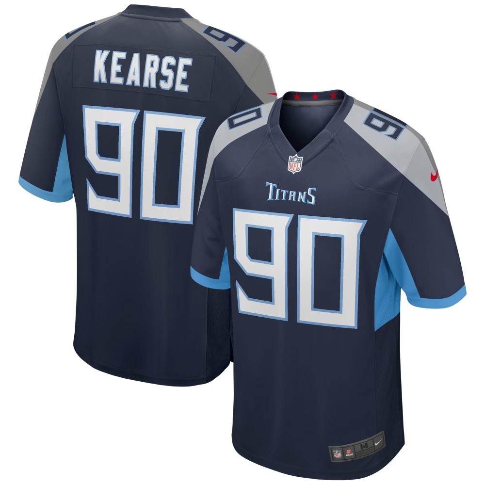 Men's Tennessee Titans Jevon Kearse Number 90 Nike Navy Game Retired Player Jersey