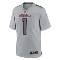 Men's Arizona Cardinals Kyler Murray Number 1 Nike Gray Atmosphere Fashion Game Jersey