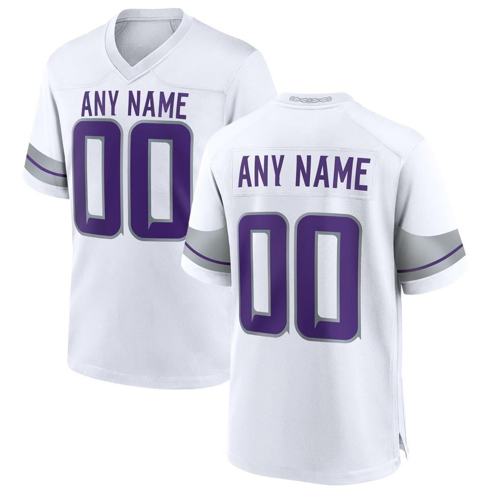 Men's Minnesota Vikings White Alternate Custom Game Jersey