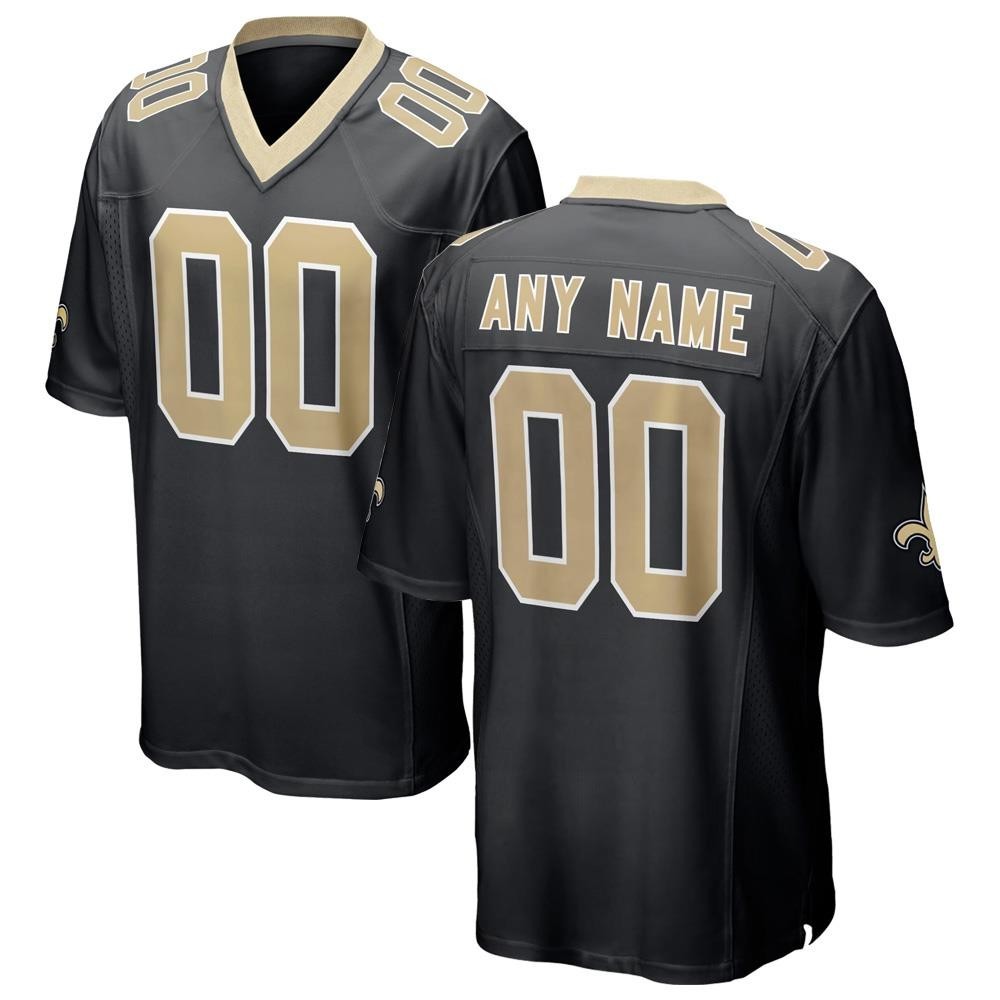 Men's New Orleans Saints Black Custom Game Jersey