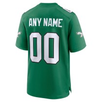 Men's Philadelphia Eagles Kelly Green Alternate Custom Game Jersey