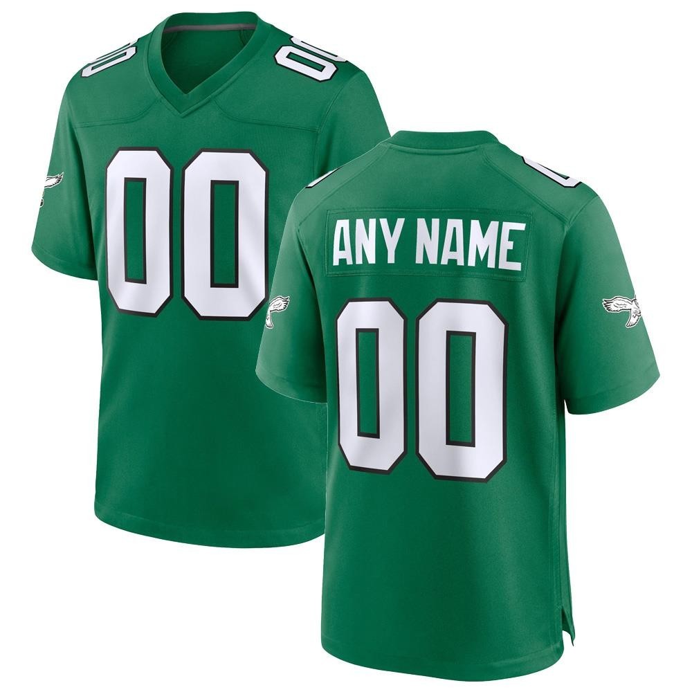 Men's Philadelphia Eagles Kelly Green Alternate Custom Game Jersey