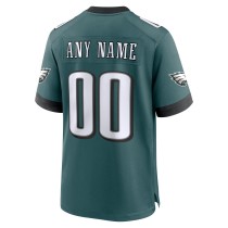 Men's Philadelphia Eagles Midnight Green Custom Game Jersey