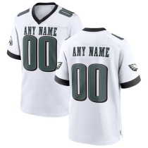 Men's Philadelphia Eagles White Custom Game Jersey