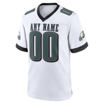 Men's Philadelphia Eagles White Custom Game Jersey