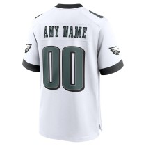 Men's Philadelphia Eagles White Custom Game Jersey