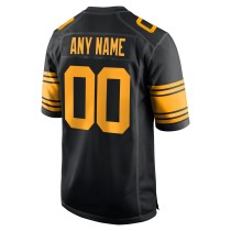 Men's Pittsburgh Steelers Black Alternate Custom Game Jersey