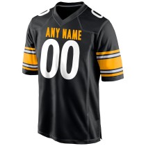 Men's Pittsburgh Steelers Black Custom Game Jersey