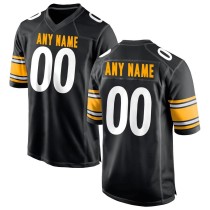 Men's Pittsburgh Steelers Black Custom Game Jersey