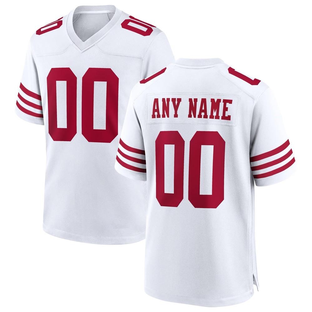 Men's San Francisco 49ers White Game Custom Player Jersey