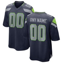 Men's Seattle Seahawks College Navy Custom Game Jersey